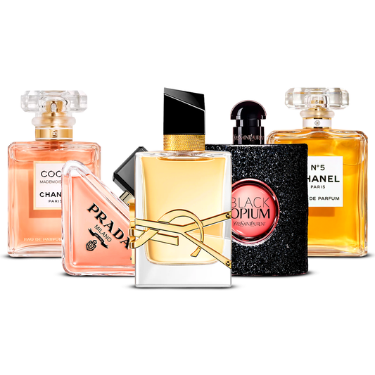 Zestaw 5 perfum damskich – Coco Mademoiselle, Prada Paradoxe, Libre, Black Opium i Chanel N°5 [po 100 ml każdy]