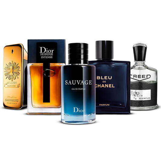 Zestaw 5 perfum męskich – 1 Million, Dior Homme Intense, Sauvage, Bleu de Chanel i Creed Aventus [po 100 ml każdy]