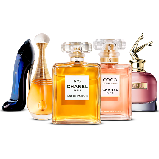 Zestaw 5 perfum damskich – Good Girl, J'adore, Chanel Nº5, Coco Mademoiselle i Scandal [po 100 ml każdy]