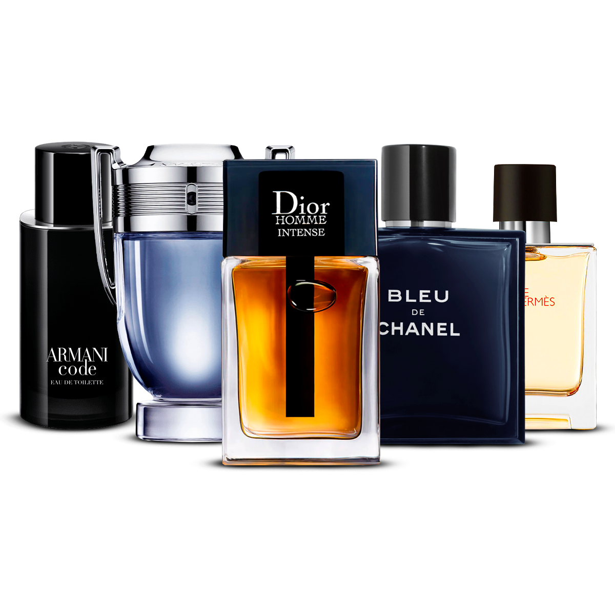 Zestaw 5 perfum męskich – Armani Code, Invictus, Dior Homme Intense, Bleu de Chanel i Terre d'Hermès [po 100 ml każdy]