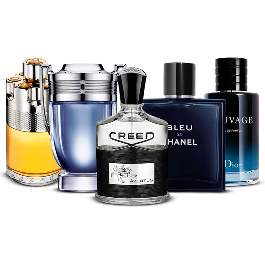 Zestaw 5 perfum męskich – Azzaro Wanted, Invictus, Creed Aventus, Bleu de Chanel i Sauvage [po 100 ml każdy]