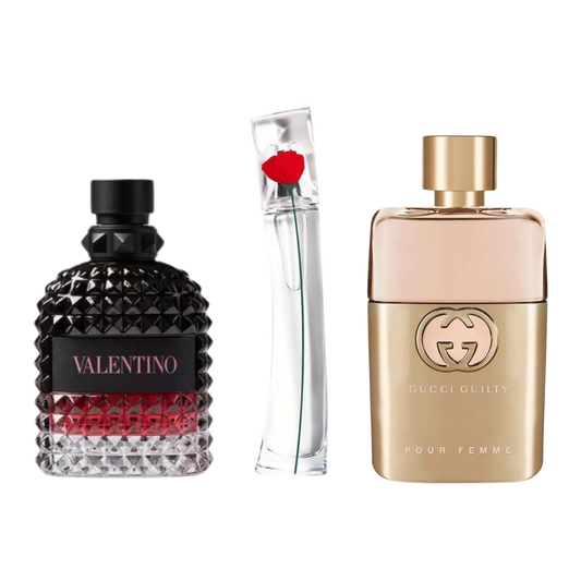 Set di 3 profumi | Gucci Guilty, Valentino Intense, Flower Kenzo 100 m