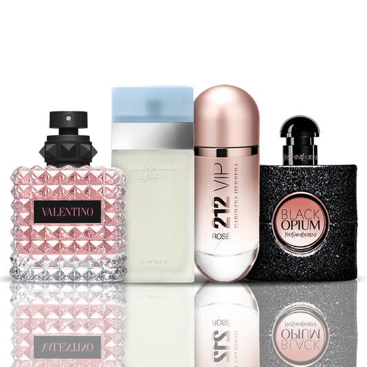 Set di 4 profumi | Valentino + Light Blue + 212 VIP Rosé + Black Opium 100 ml