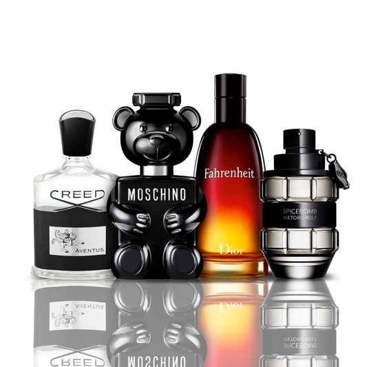 Set di 4 profumi | Creed Aventus + Fahrenheit + SpiceBomb + Toy Boy Moschino 100 ml