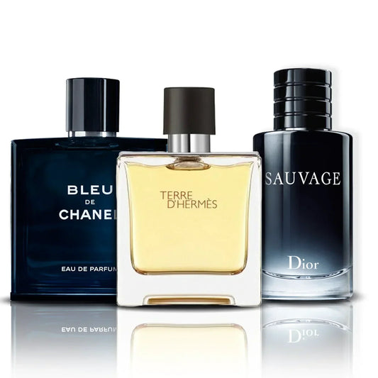 Set di 3 profumi | Bleu de Chanel, Terre D'Hermes e Sauvage (100 ml)