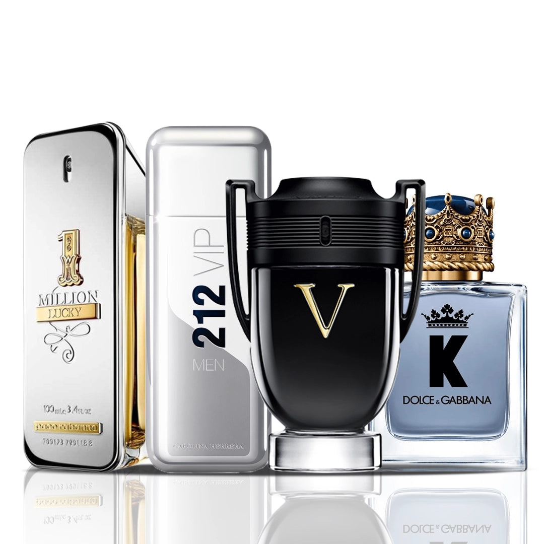 Zestaw 4 perfum | 1 Million Lucky + 212 VIP Men + Invictus Victory + Dolce & Gabbana K 100 ml